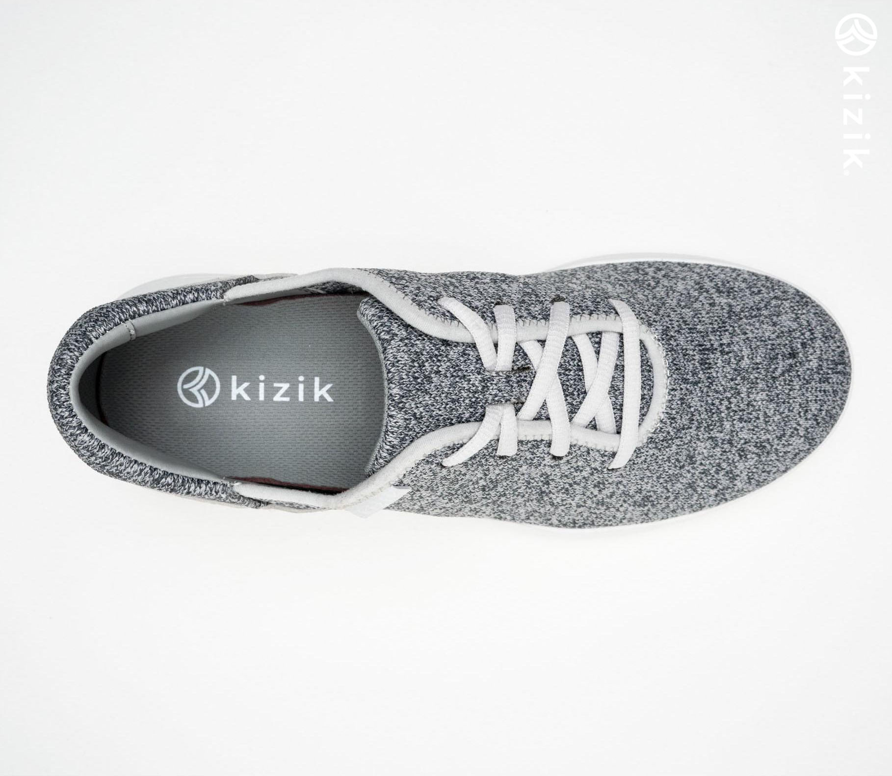 Kizik Madrid Eco Knit Skor Herr Grå | SE-G12